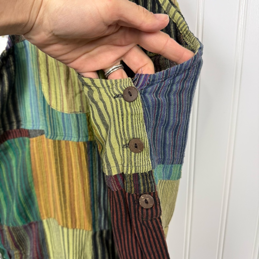 Patchwork Cotton Overalls Small Avatar Fair Trade… - image 5